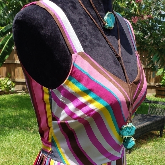 Pleated Stripe Dress - Picture 5 of 5